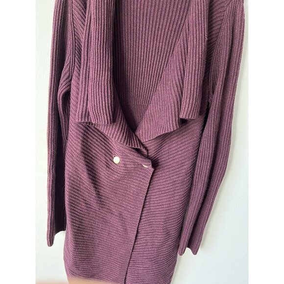 Cabi Womens Cardigan M Purple Mauve Grape Regal Button Closure Long Sweater Long - Picture 9 of 9